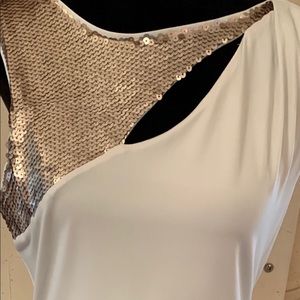 Cocktail dress— White with Good sequins